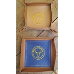vide poche en cuir brodé - cadeau français - cadeau original - retour daubrac - aveyron - 1