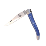couteau de laguiole pliant - tissus compressé bleu - retour daubrac - aveyron - cadeau français - cadeau original