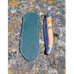 étui couteau laguiole - fourreau couteau en cuir - retour daubrac-aveyron-cadeau français-cadeau original-cade entreprises-vert b