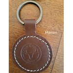 porte clef-cuir-tannage végétal-marron-français-retour daubrac--