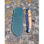 étui couteau laguiole - fourreau couteau en cuir - retour daubrac-aveyron-cadeau français-cadeau original-cade entreprises-vert b-