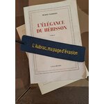 marque pages en cuir brodé bleu marine - retour daubrac - aveyron - cadeau original - cadeau français