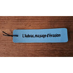 marque pages en cuir brodé bleu turquoise - retour daubrac - aveyron - cadeau original - cadeau français (2)
