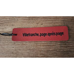 marque pages en cuir brodé rouge - retour daubrac - aveyron - cadeau original - cadeau français (2)