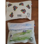 pochettes multifonctions-coton des Vosges-plateau de l'Aubrac-vaches Aubrac-cadeau français-Retour d'Aubrac-Aveyron-
