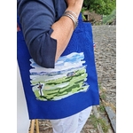 sac cabas bleu outre mer-coton des Vosges-plateau d'Aubrac-cadeau français-Retour d'Aubrac-Aveyron