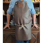 tablier en cuir marron avec sangles polypropylène beige-cadeau français-Retour dAubrac-Aveyron- (11)