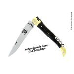 Couteau de Laguiole en corne foncée avec tire bouchon, Retour dAubrac, Aveyron 1