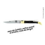 Couteau de Laguiole en corne foncée avec tire bouchon, Retour dAubrac, Aveyron (2)