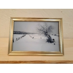 photo neige aubrac-cadre doré-Retour dAubrac