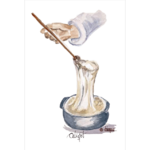 carte postale-aquarelle-aligot-plateau de lAubrac-Retour dAubrac-Aveyron-cadeaux français