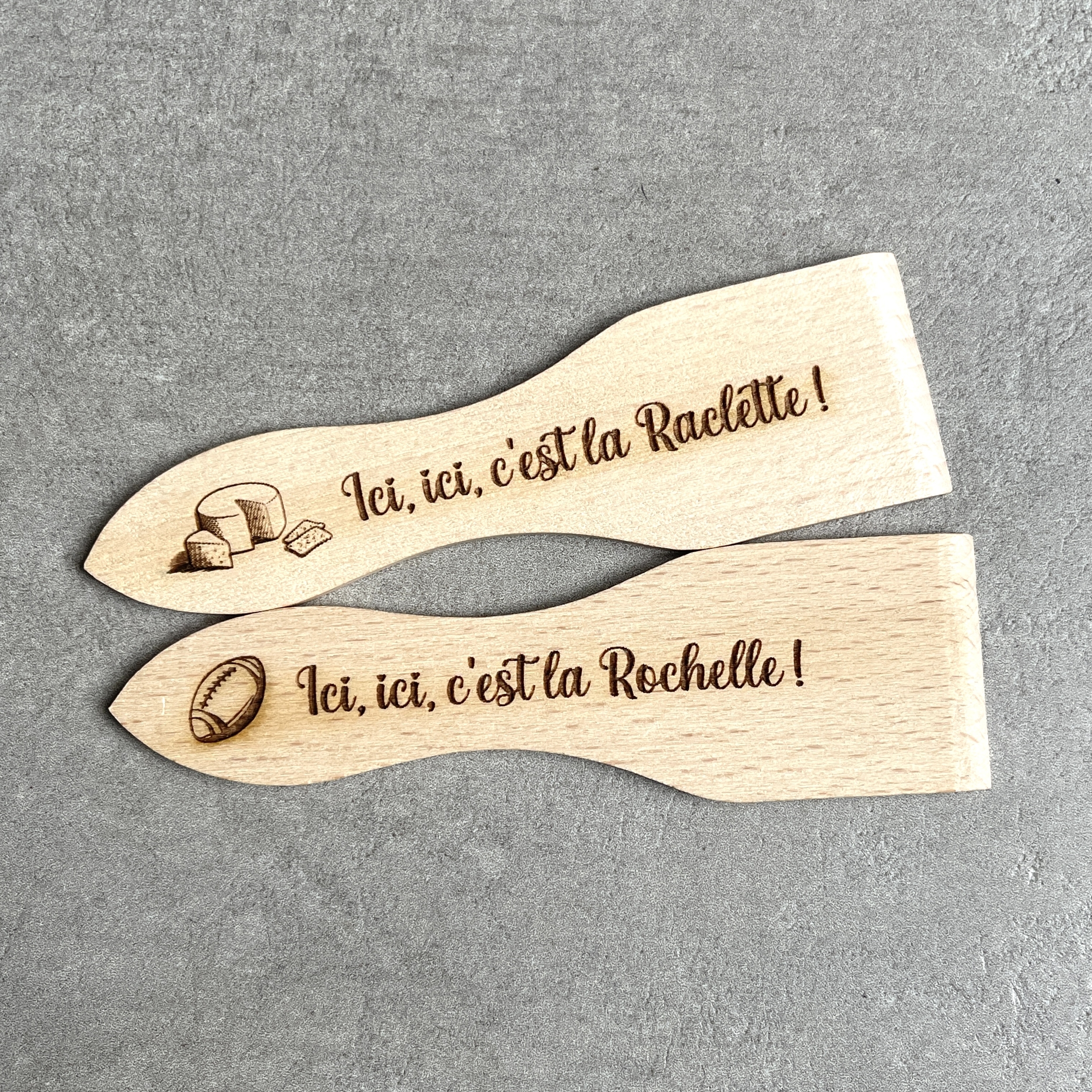 Spatule à Raclette Personnalisée en bois de hêtre - My Bambou