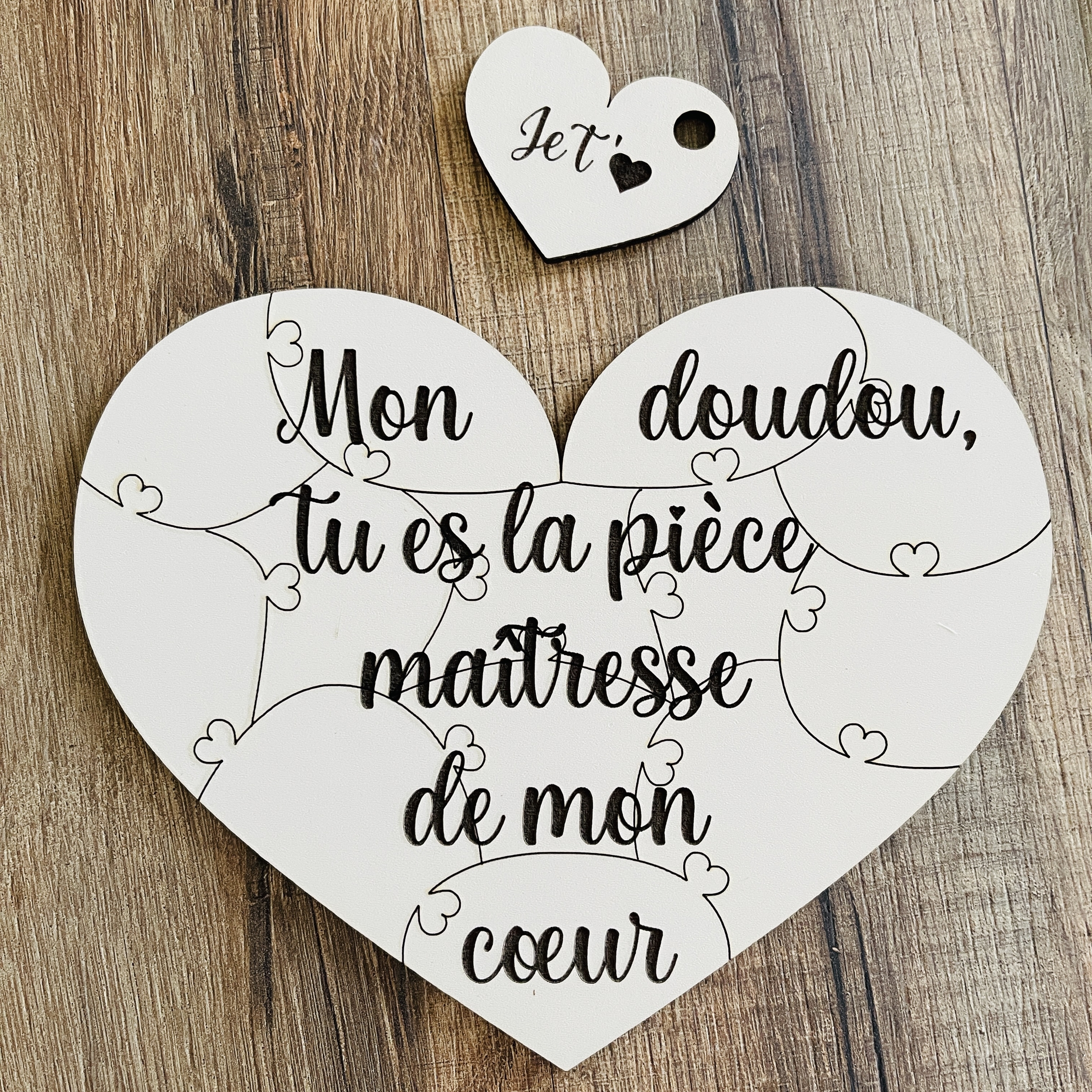 Puzzle personnalisé coeur - Contient 23 pièces pour un cadeau unique