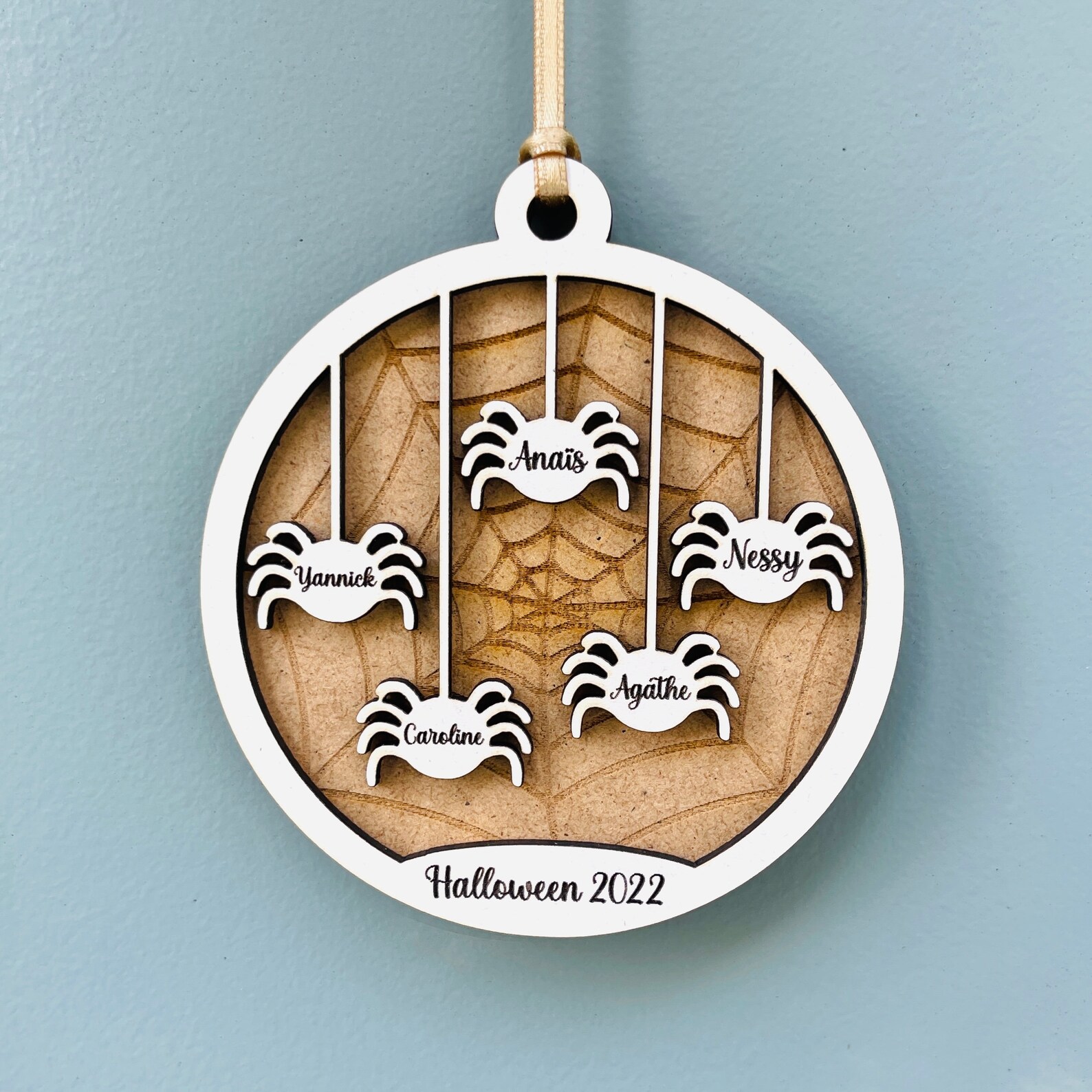 Décoration en bois pour Halloween en relief, idée cadeau pour fêter halloween en famille ou entre amis