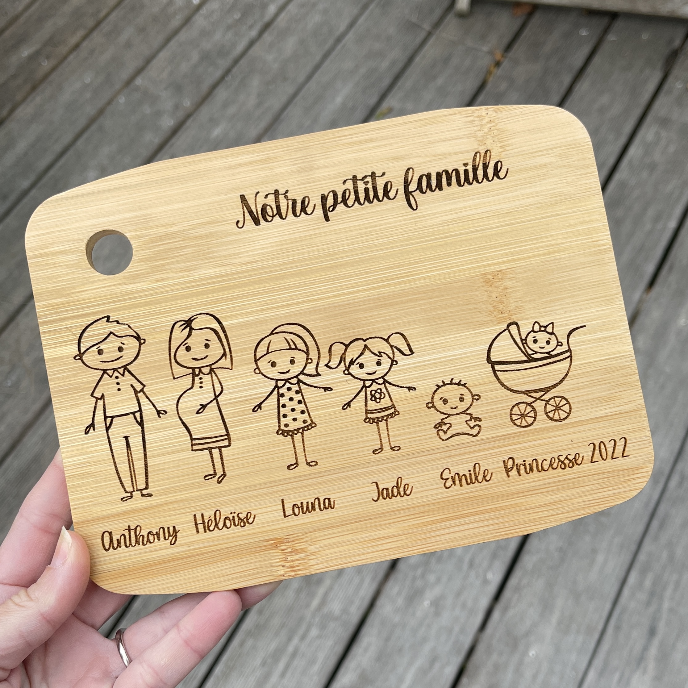 Mot en bois personnalisé Famille