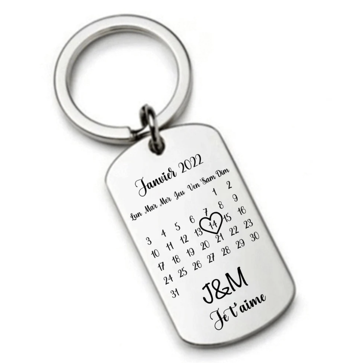porte clé calendrier date