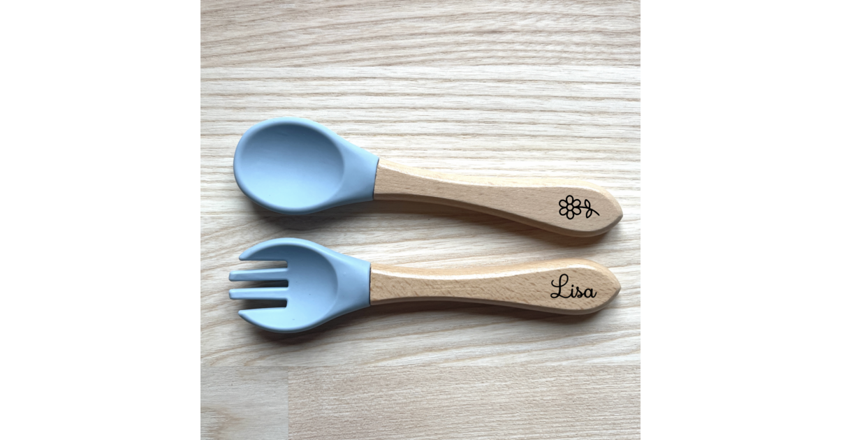 Set De 4 Cuillères Bébé LÄSSIG - Biocomposite Sans BPA, Lavable Lave-vaisselle - Couleur Poudre