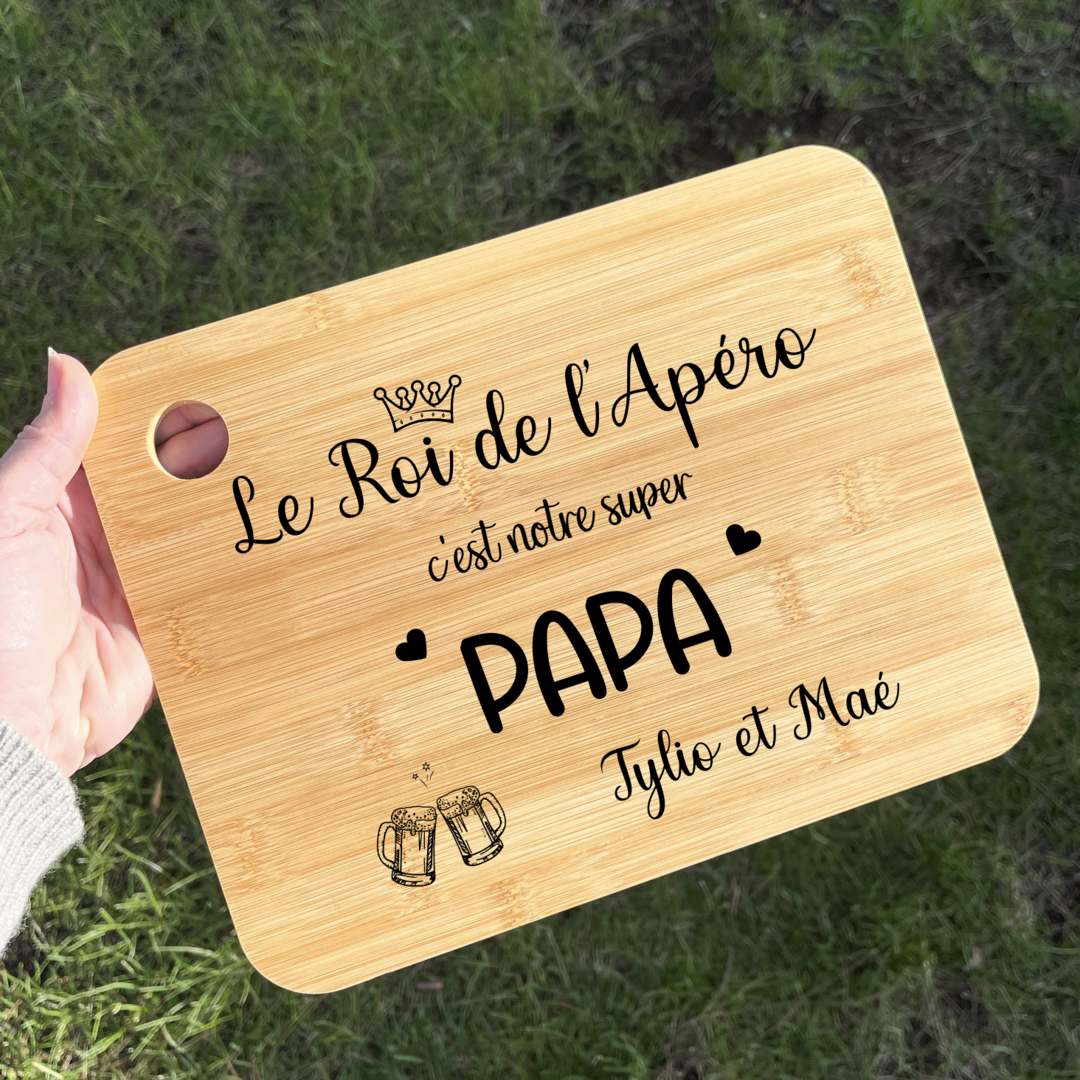 Planche à découper en bois d'aulne RECTANGULAIRE - Gravure Meilleur Papa du  Monde | Cadeau fête des pères | 3 modèles