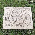 puzzle bois animaux de la ferme cheval chien chat personnalisé