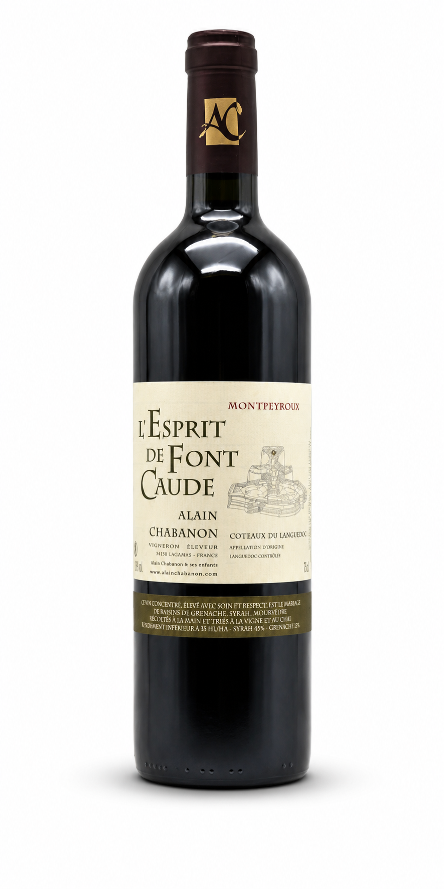 COTEAUX DU LANGUEDOC ALAIN CHABANON LESPRIT DE FONT CAUDE MONTPEYROUX