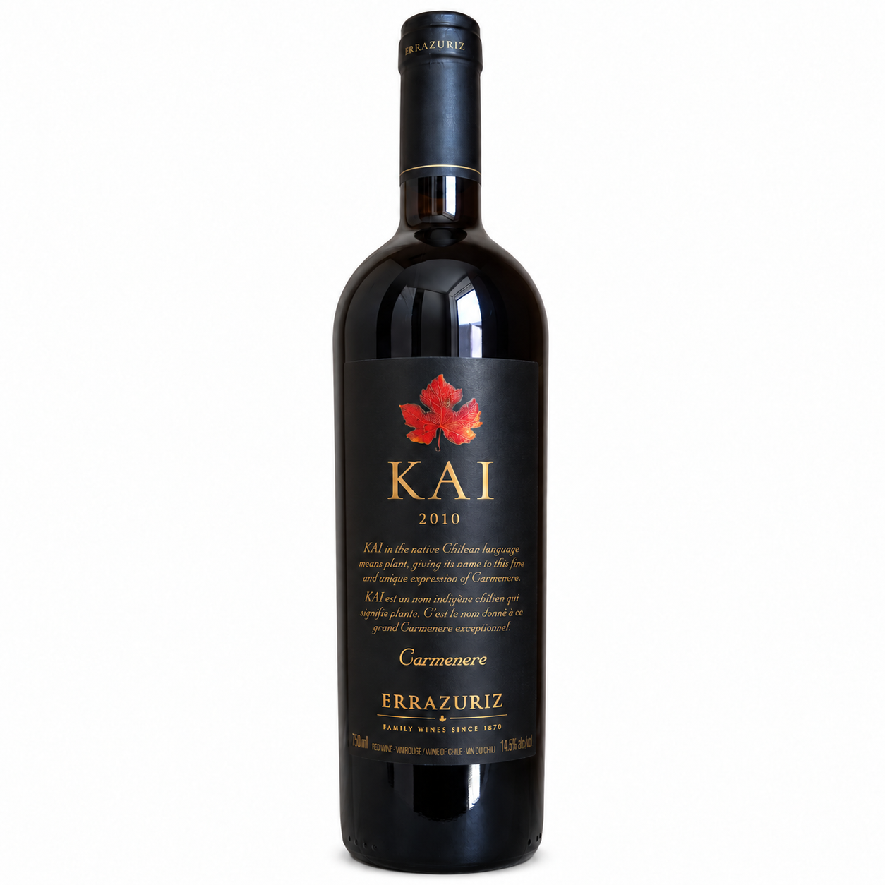 CHILI ERRAZURIZ KAI VALLE DE ACONCAGUA CARMENERE - 2010