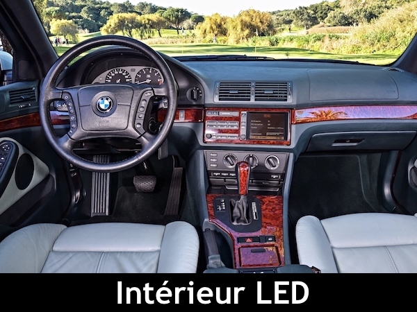 Kit éclairage 18 ampoules à LED intérieur Habitacle blanc pour BMW série 5  E39