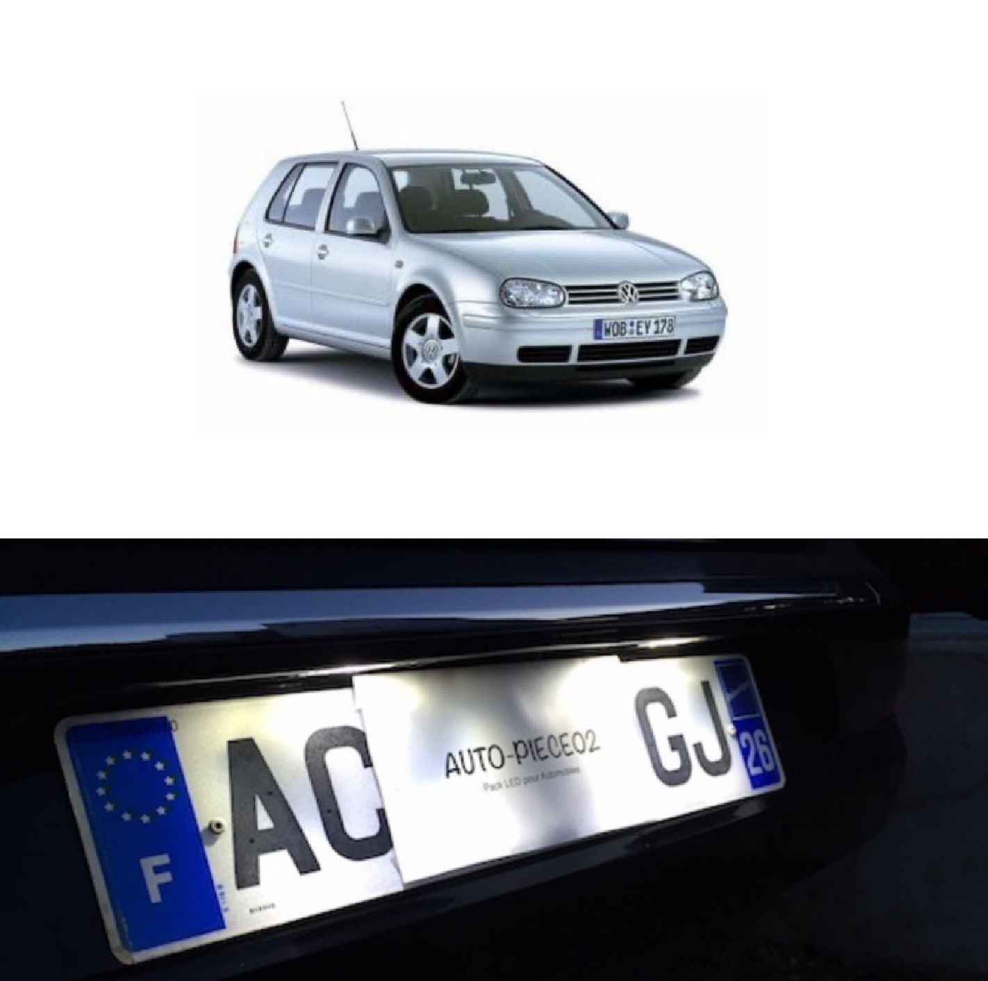 Pack LED plaque d'immatriculation pour Volkswagen Golf 4