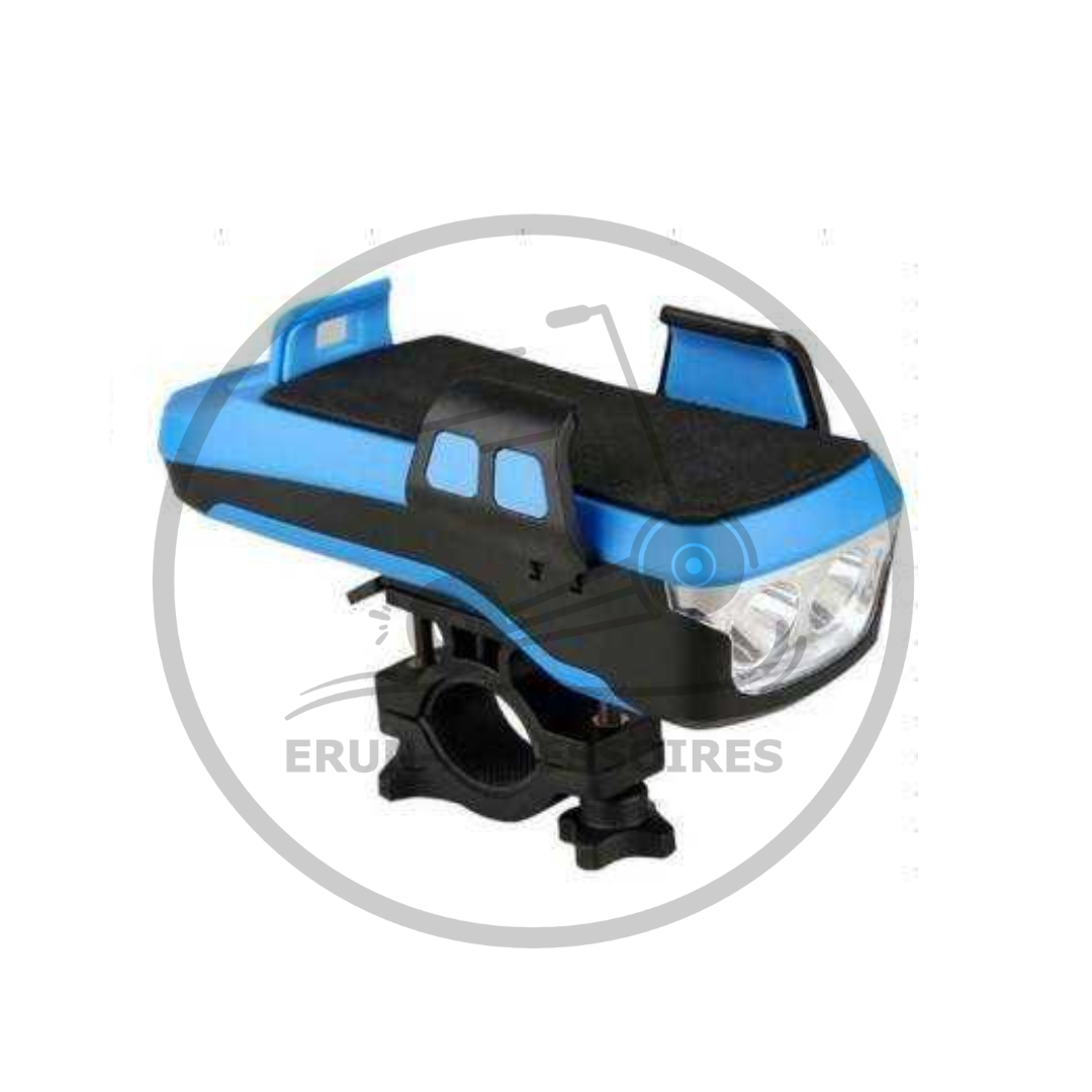 Eclairage support téléphone + chargeur 4000 mAh Bleu