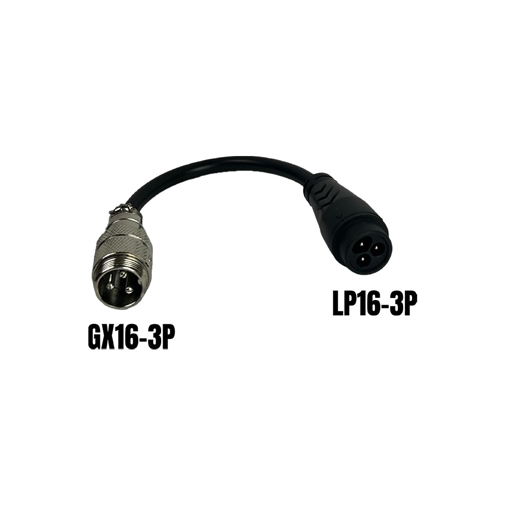 Adaptateur chargeur tous modèles GX16-3Pins Male LP16 3P Femelle