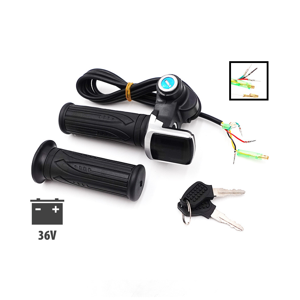 Poignées d\'accélérateur Draisienne à clef avec écran LED 36V