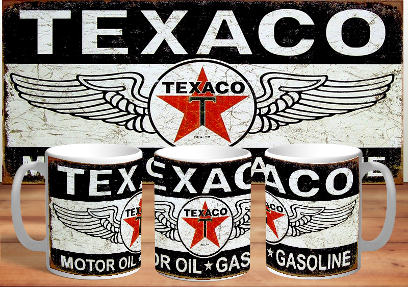 Mug blanc en céramique TEXACO VINTAGE
