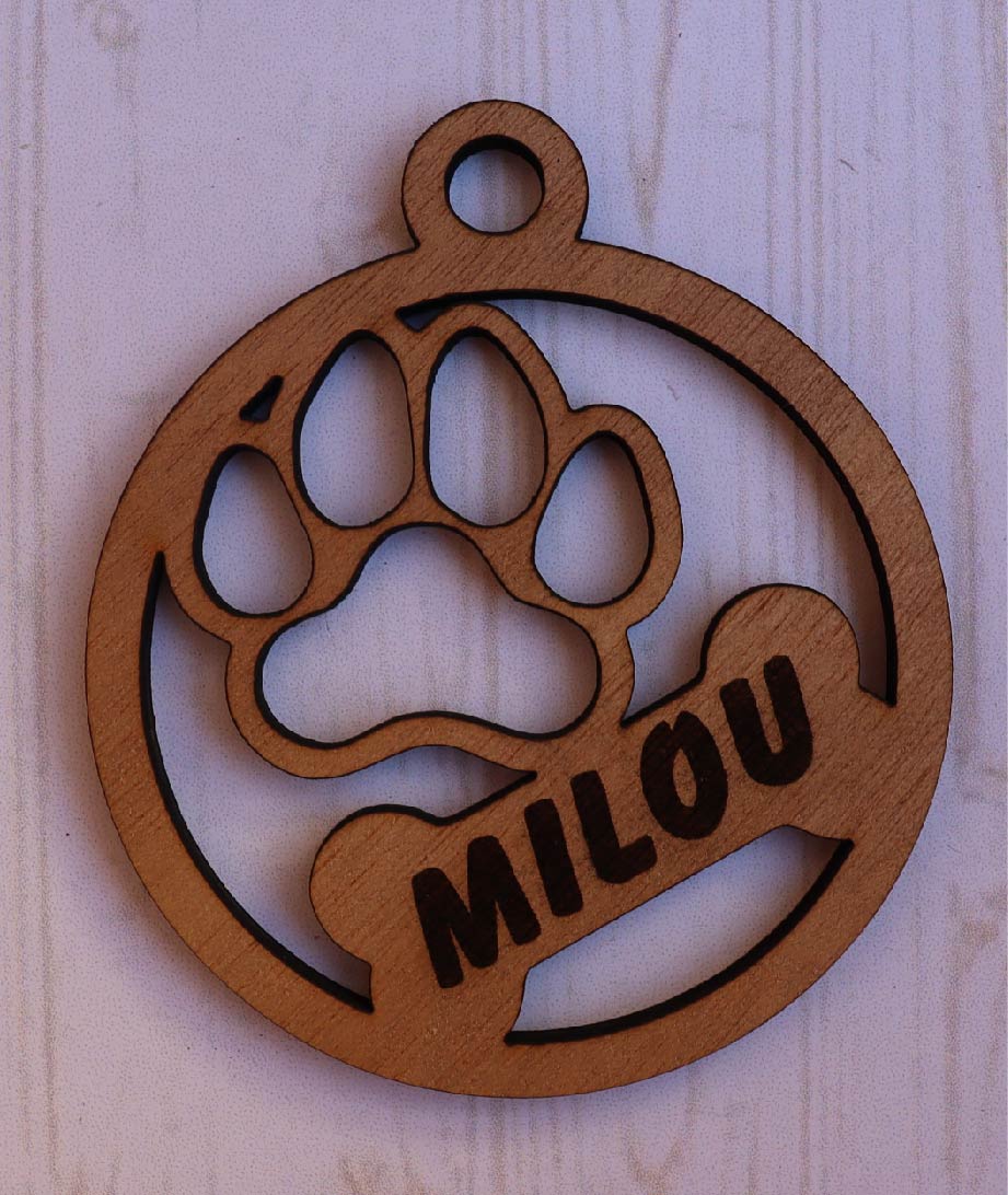 Boule de Noël personnalisable modèle pour chien CH-002