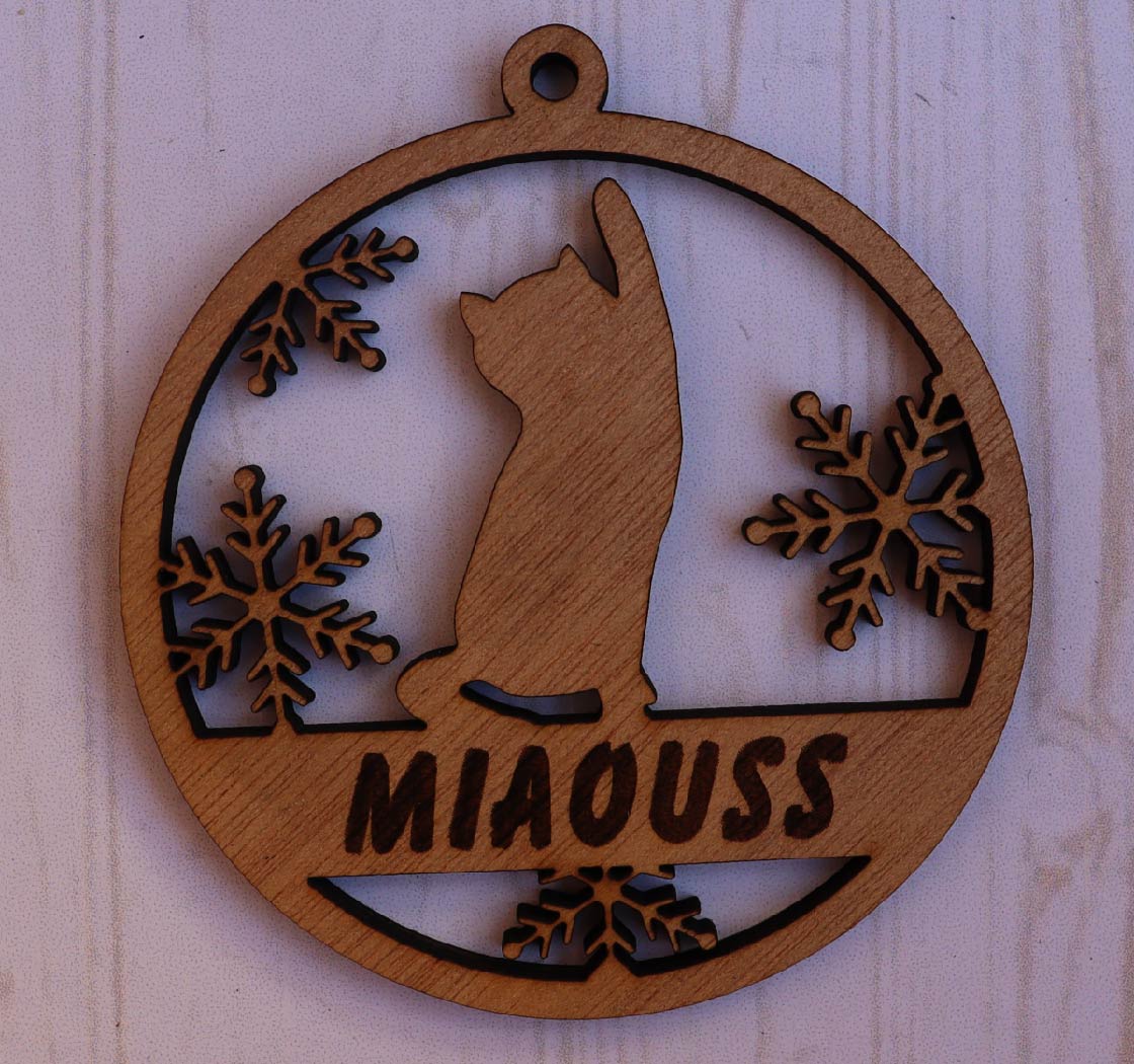 Boule de Noël personnalisable modèle pour chat CT-003