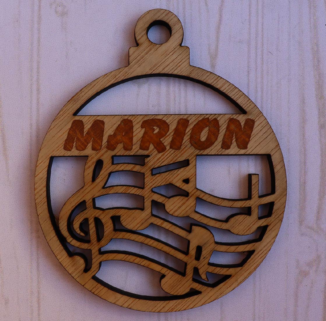 Boule De Noël Personnalisable En Bois Modèle NA-011 - Gravure Laser/Noël - Make In 3D