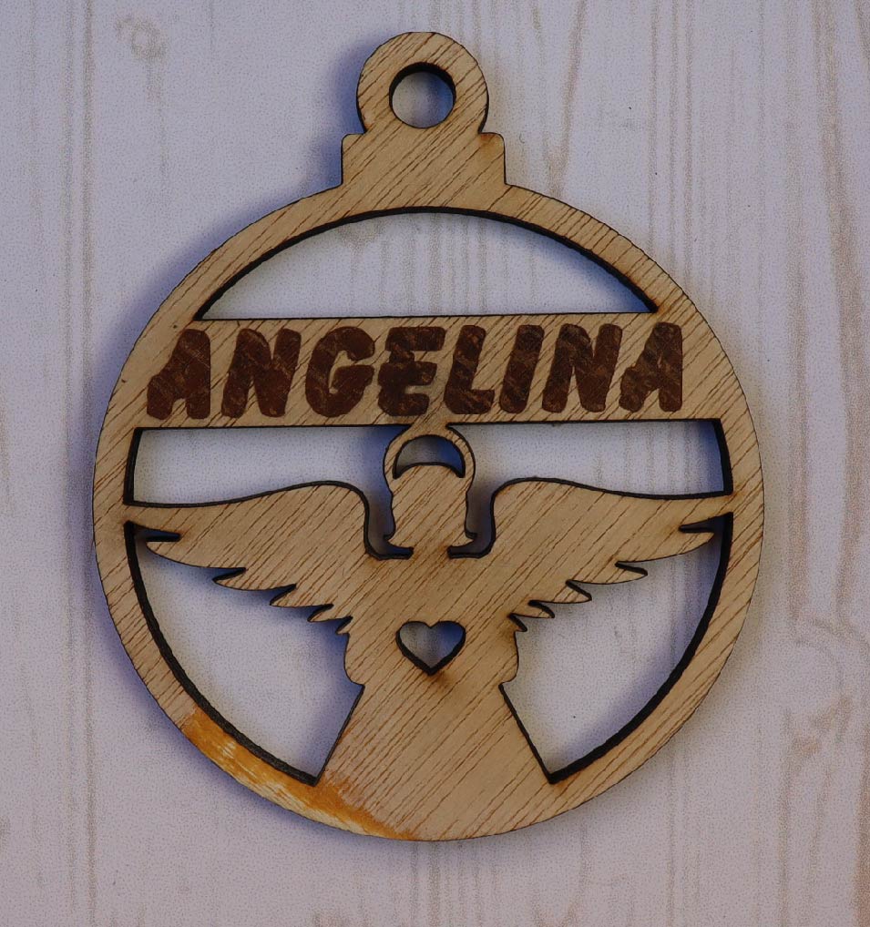 Boule de Noël personnalisable en bois modèle DV-011