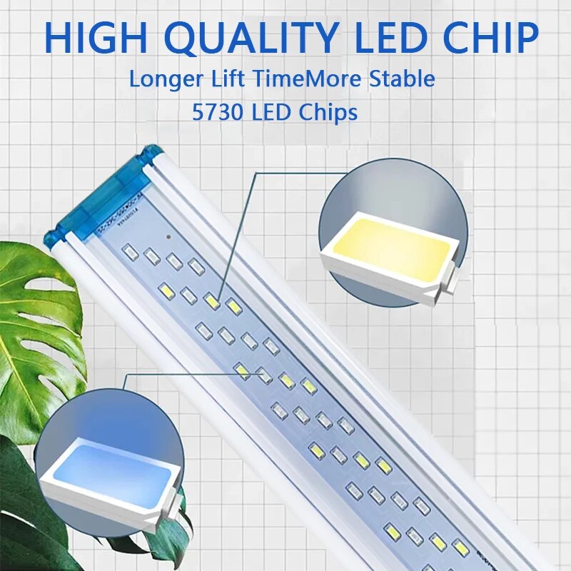 Lampe LED pour aquarium, super mince, lumière RVB, pince extensible -  Poisson/Accessoires pour aquarium 