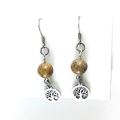 Boucles d\'oreilles jaspe paysage 2