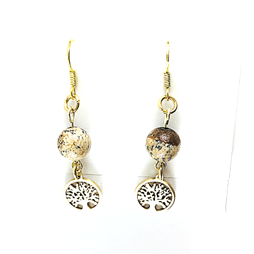 Boucles d\'oreilles Jaspe paysage