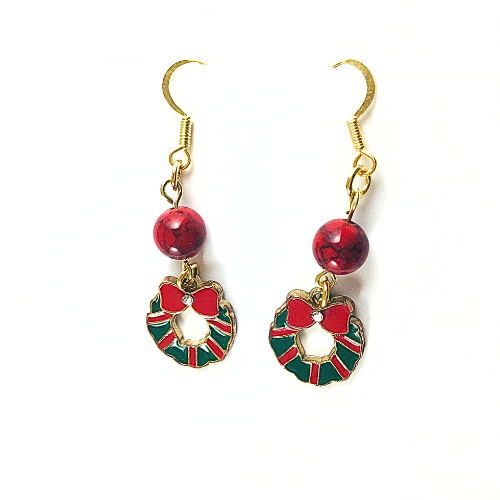 Boucles d\'oreilles Couronnes de noël