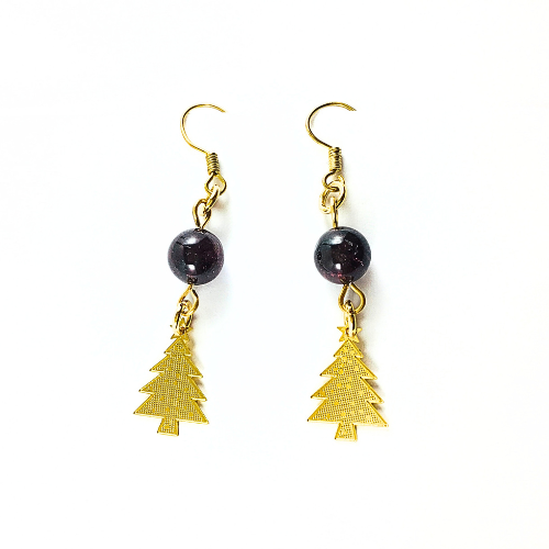 Boucles d\'oreilles Sapin doré d\'hiver