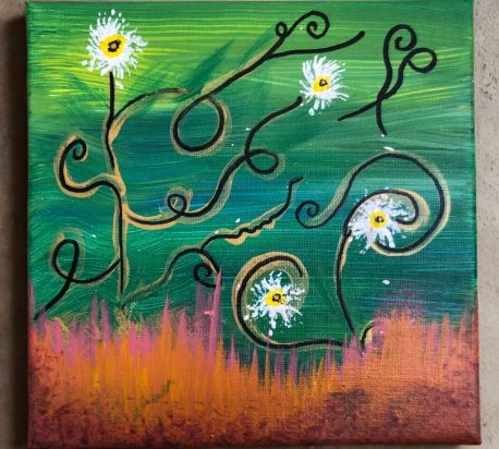 Tableau vibratoire personnalisé et connecté à l\'âme (format carré) 20 x 20cm