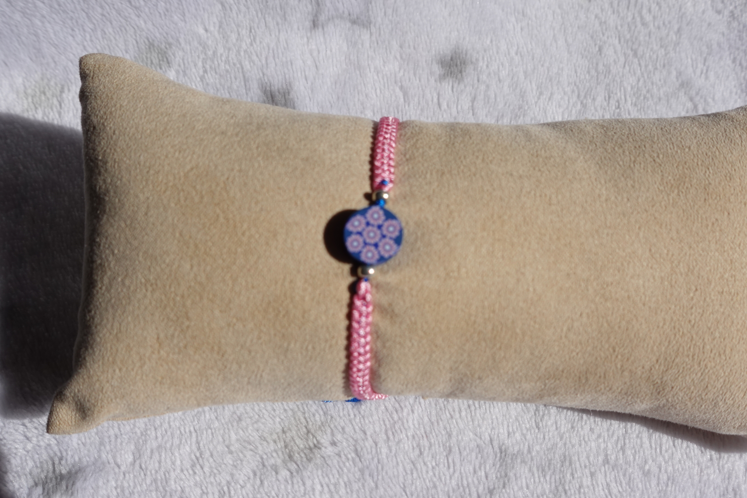 B26b bracelet perle fleur rose 2