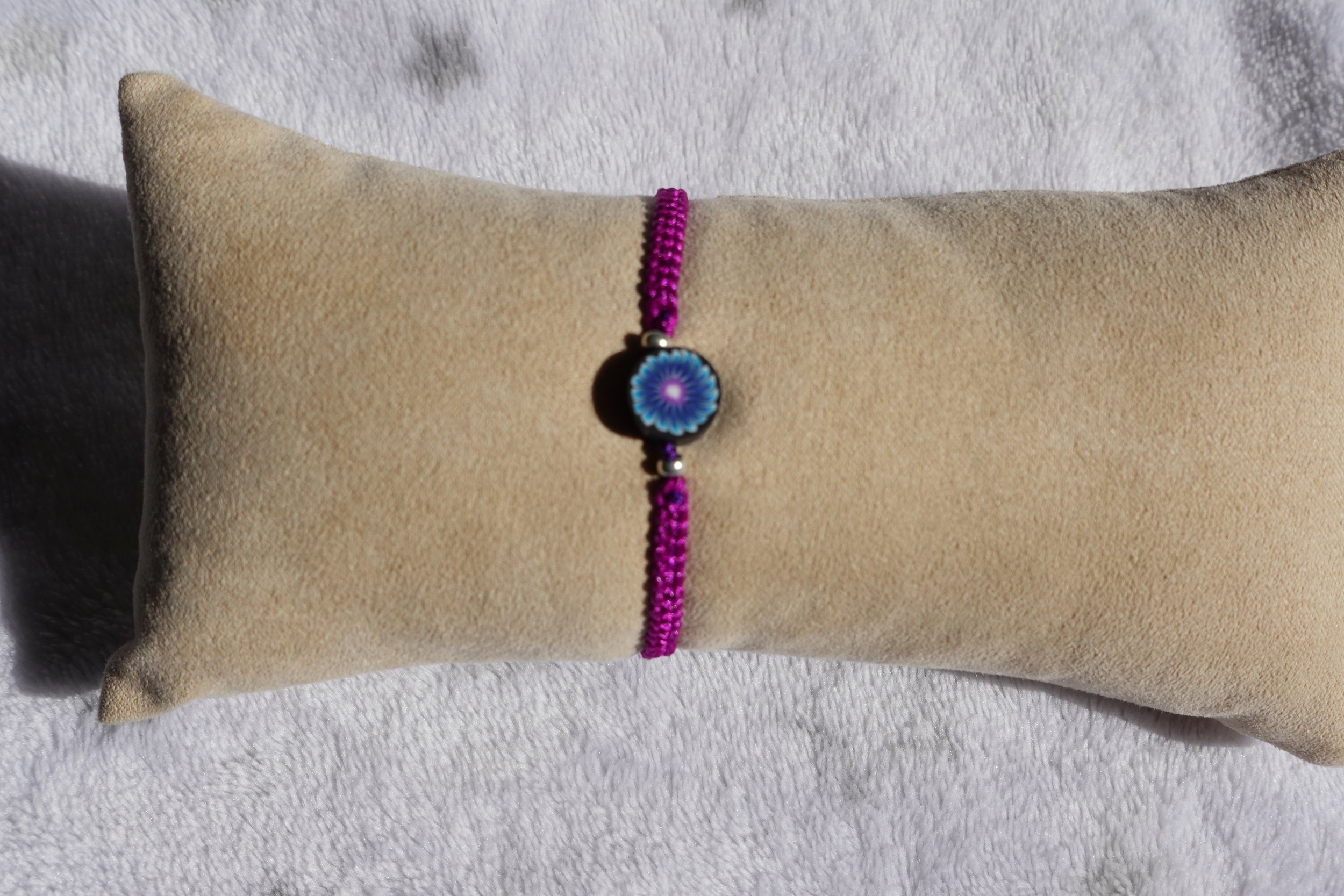 B26g bracelet perle fleur violet clair 2