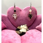 BO69d Les losanges chats mignons boucles doreilles 2