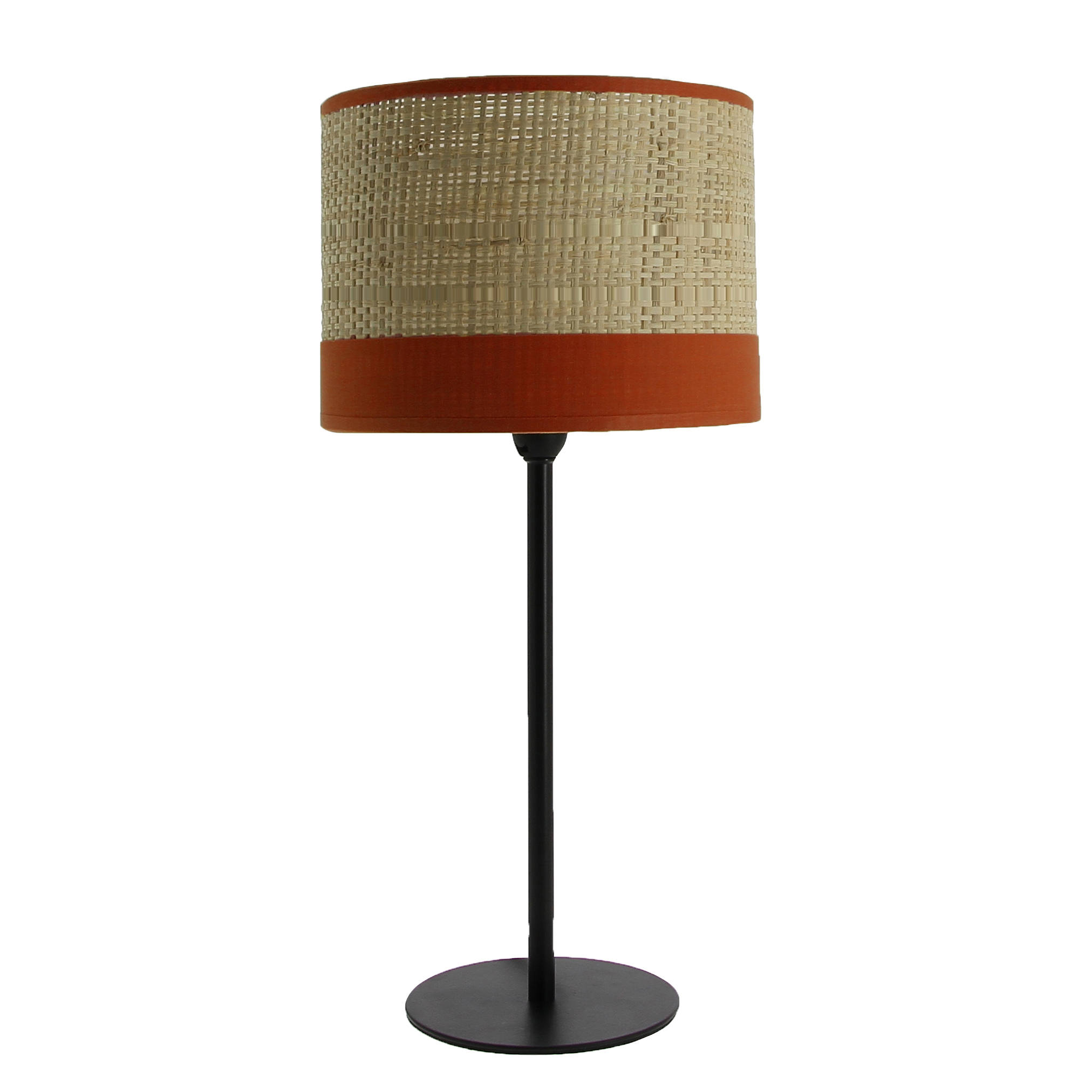Lampe abat-jour Rio raphia fabriqué en France terracotta