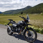 moto Royal enfield himalayan 410 noire vue de côté