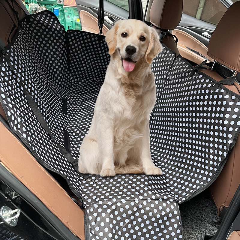 Housse de siège de voiture pour chien de compagnie à l'arrière étanche,  tapis de protection pour hamac avec ceinture de sécurité, taille:  130x150x38cm (noir)