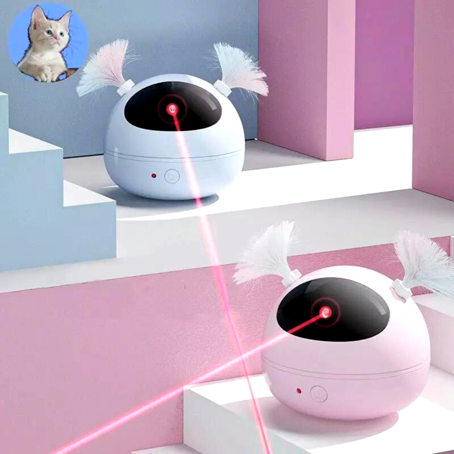 Robot laser électrique pour chat à 360 degrés avec lumière