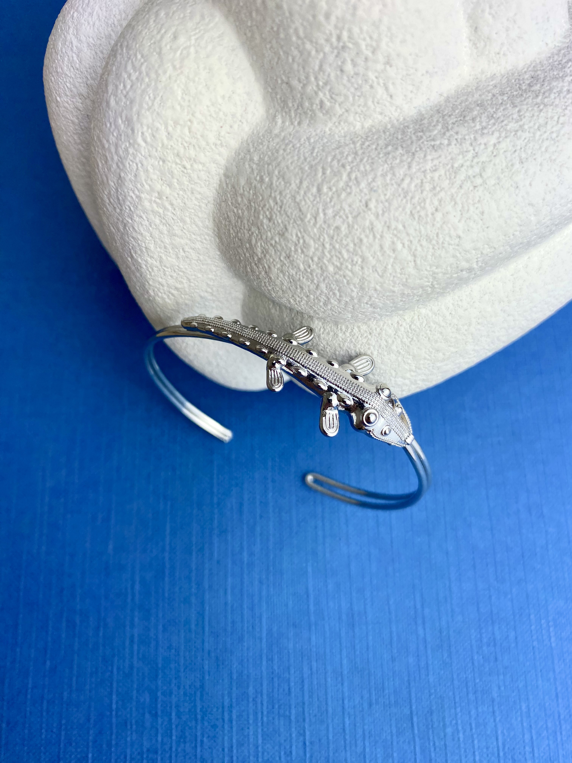 bracelet lézard acier inoxydable