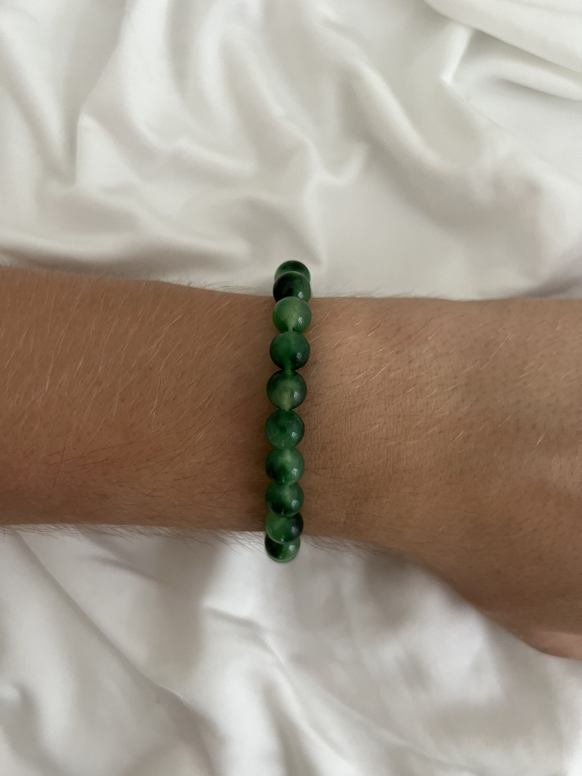 Bracelet Jade Fleur Flottante Verte